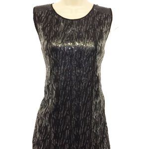 ANN TAYLOR Sequin Shell in Black and Grey